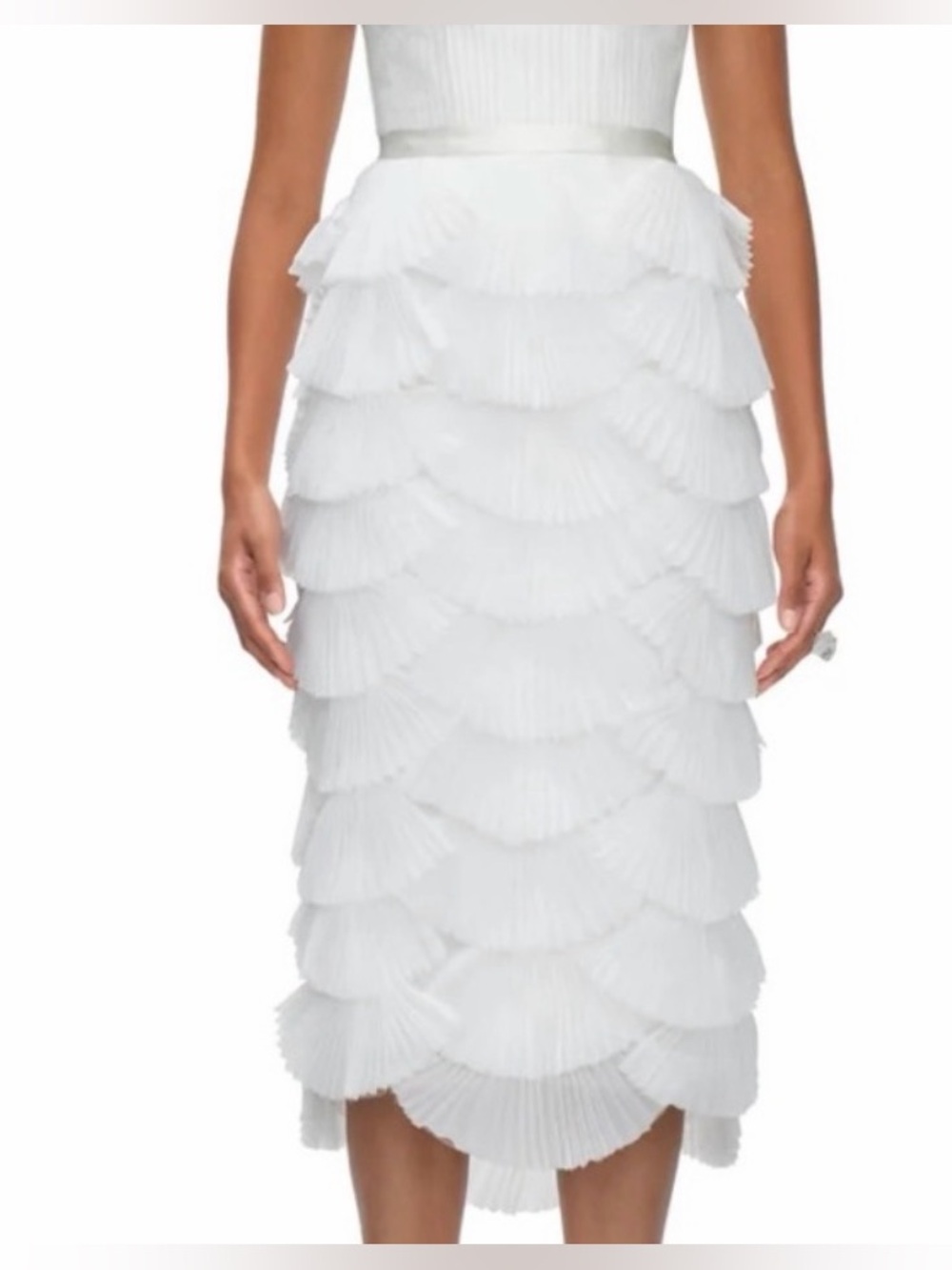Andrea Iymah Midi Ari Bridal White  Skirt NWT Size 6